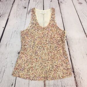 UEC Sabine sequin tank with sheer back, size small